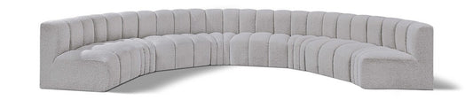 Meridian Furniture - Arc Grey Boucle Fabric Modular Sofa - 8Pc - 102Grey-S8B veiw 1
