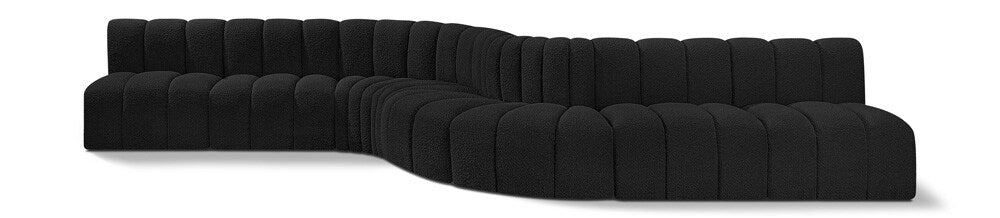 Meridian Furniture - Arc Black Boucle Fabric Modular Sofa - 8Pc - 102Black-S8C veiw 1