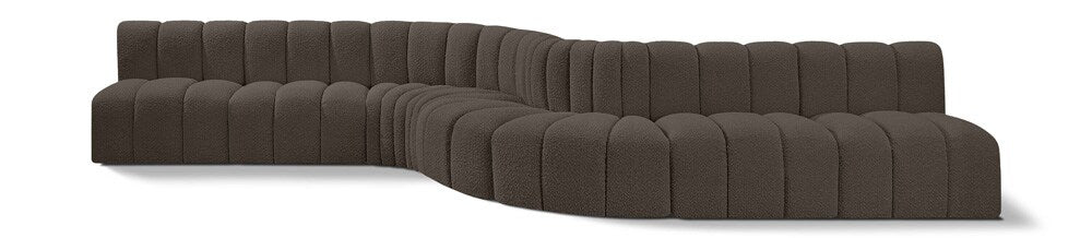 Meridian Furniture - Arc Brown Boucle Fabric Modular Sofa - 8Pc - 102Brown-S8C veiw 1