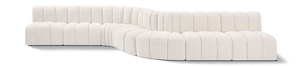 Meridian Furniture - Arc Cream Boucle Fabric Modular Sofa - 8Pc - 102Cream-S8C veiw 1