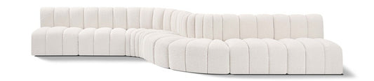 Meridian Furniture - Arc Cream Boucle Fabric Modular Sofa - 8Pc - 102Cream-S8C veiw 1