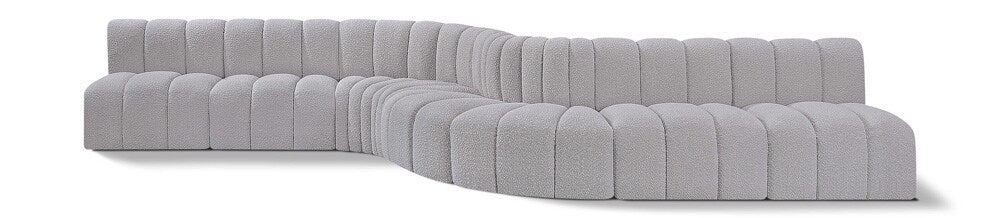 Meridian Furniture - Arc Grey Boucle Fabric Modular Sofa - 8Pc - 102Grey-S8C veiw 1
