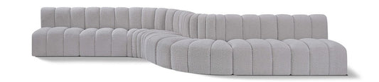 Meridian Furniture - Arc Grey Boucle Fabric Modular Sofa - 8Pc - 102Grey-S8C veiw 1