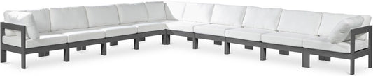 Meridian Furniture - Nizuc White Water Resistant Fabric Outdoor Patio Modular Sectional - 10Pc - 376White-Sec10A veiw 1