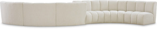 Meridian Furniture - Infinity Cream Boucle Fabric 6pc. Modular Sectional - 643Cream-S6PC veiw 1