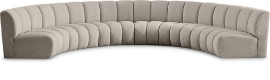 Meridian Furniture - Infinity Brown Boucle Fabric 6pc. Modular Sectional - 643Taupe-6PC veiw 1