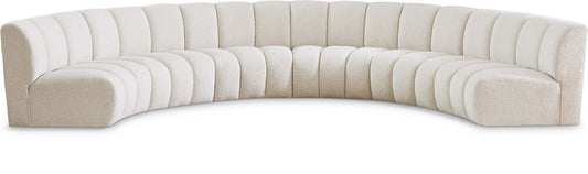 Meridian Furniture - Infinity Cream Boucle Fabric 6pc. Modular Sectional - 643Cream-6PC veiw 1