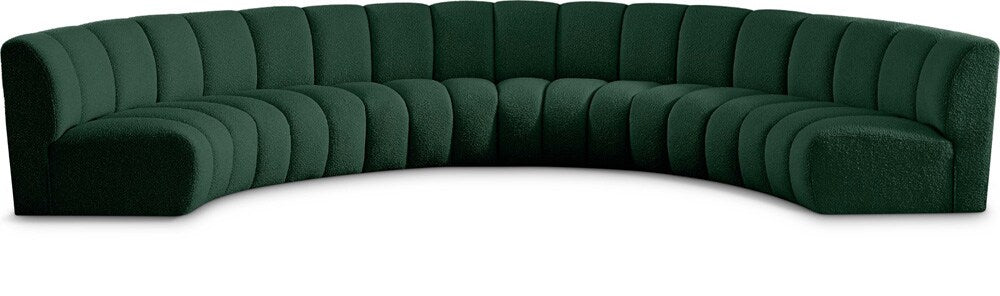 Meridian Furniture - Infinity Green Boucle Fabric 6pc. Modular Sectional - 643Green-6PC veiw 1