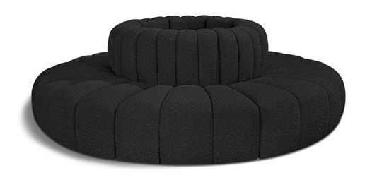 Meridian Furniture - Arc Black Boucle Fabric Modular Sofa - 8Pc - 102Black-S8D veiw 1