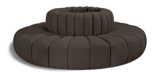 Meridian Furniture - Arc Brown Boucle Fabric Modular Sofa - 8Pc - 102Brown-S8D veiw 1