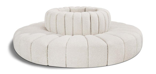 Meridian Furniture - Arc Cream Boucle Fabric Modular Sofa - 8Pc - 102Cream-S8D veiw 1