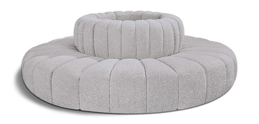 Meridian Furniture - Arc Grey Boucle Fabric Modular Sofa - 8Pc - 102Grey-S8D veiw 1