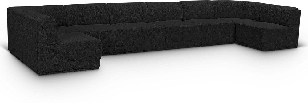 Meridian Furniture - Ollie Black Boucle Fabric Modular Sectional - 8Pc - 118Black-Sec8B veiw 1