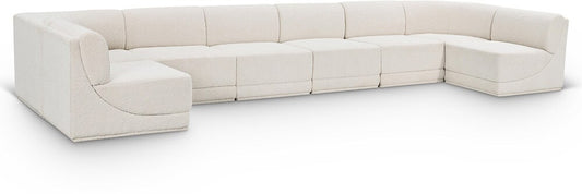 Meridian Furniture - Ollie Cream Boucle Fabric Modular Sectional - 8Pc - 118Cream-Sec8B veiw 1