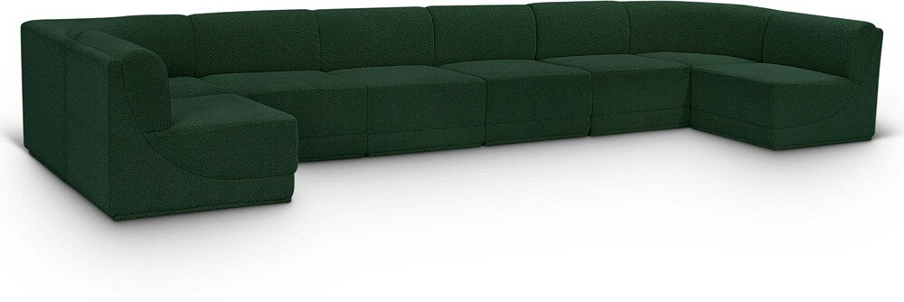 Meridian Furniture - Ollie Green Boucle Fabric Modular Sectional - 8Pc - 118Green-Sec8B veiw 1