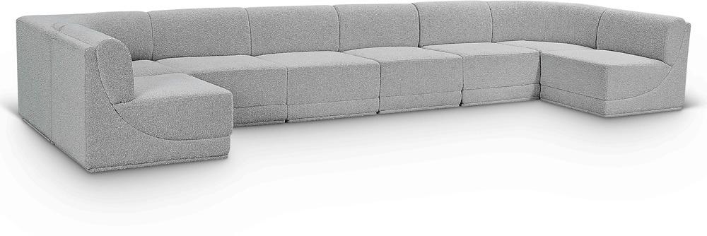 Meridian Furniture - Ollie Grey Boucle Fabric Modular Sectional - 8Pc - 118Grey-Sec8B veiw 1