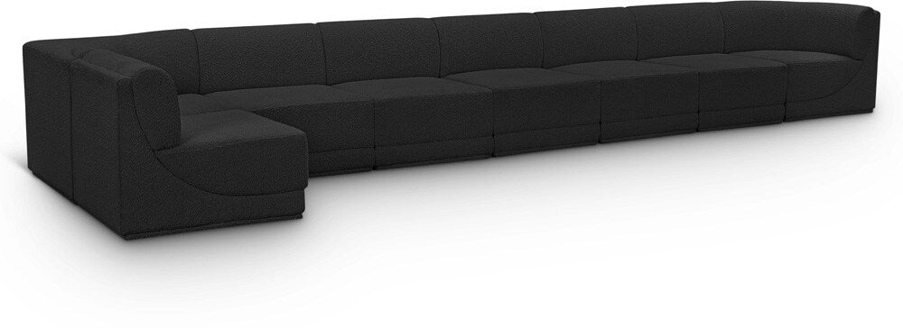 Meridian Furniture - Ollie Black Boucle Fabric Modular Sectional - 8Pc - 118Black-Sec8C veiw 1
