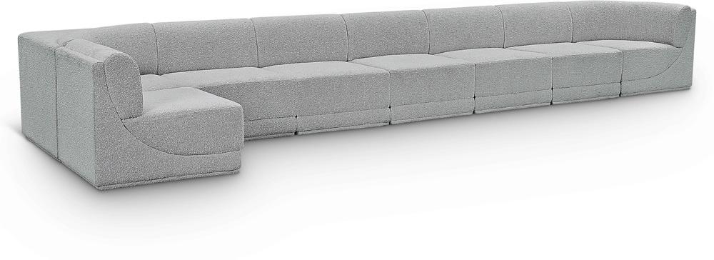 Meridian Furniture - Ollie Grey Boucle Fabric Modular Sectional - 8Pc - 118Grey-Sec8C veiw 1
