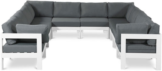 Meridian Furniture - Nizuc Grey Water Resistant Fabric Outdoor Patio Modular Sectional - 10Pc - 375Grey-Sec10B veiw 1