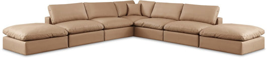 Meridian Furniture - Comfy Tan Vegan Leather Modular Sectional - 7Pc - 188Tan-Sec7C veiw 1
