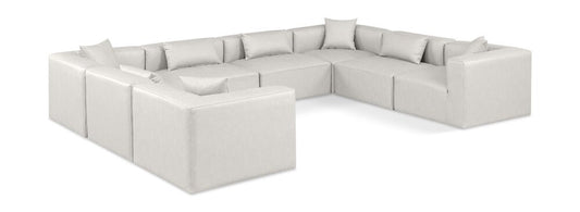 Meridian Furniture - Cube Cream Vegan Leather Modular Sectional - 8Pc - 668Cream-Sec8A veiw 1