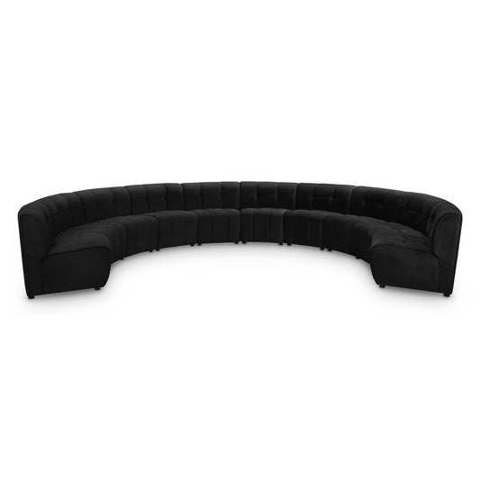 Meridian Furniture - Limitless Black Velvet 10pc. Modular Sectional - 645Black-10PC veiw 1