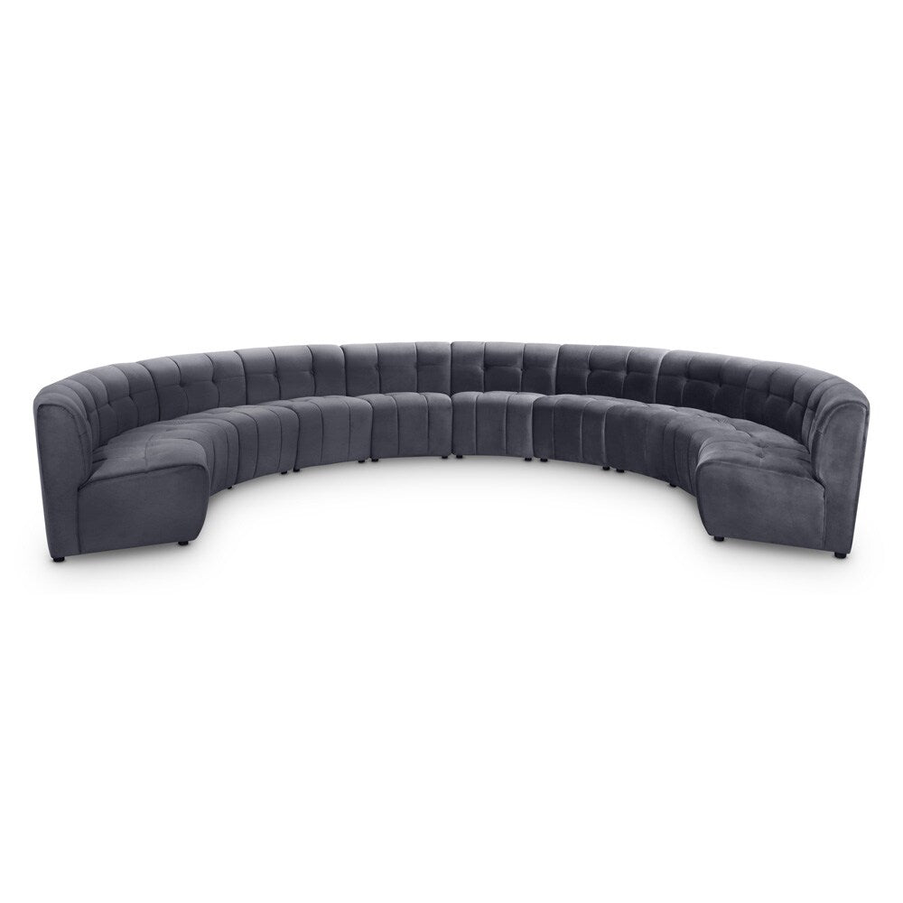 Meridian Furniture - Limitless Grey Velvet 10pc. Modular Sectional - 645Grey-10PC veiw 1