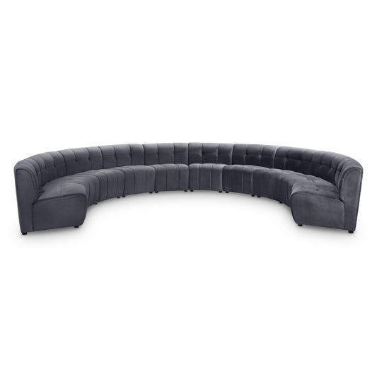 Meridian Furniture - Limitless Grey Velvet 10pc. Modular Sectional - 645Grey-10PC veiw 1