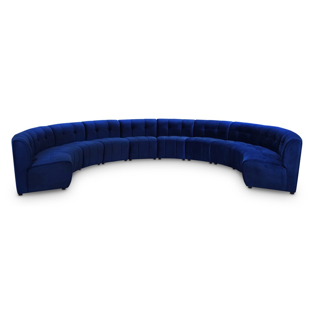 Meridian Furniture - Limitless Navy Velvet 10pc. Modular Sectional - 645Navy-10PC veiw 1