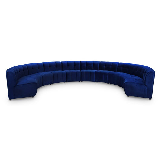 Meridian Furniture - Limitless Navy Velvet 10pc. Modular Sectional - 645Navy-10PC veiw 1