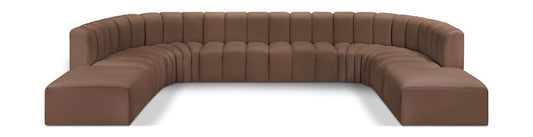 Meridian Furniture - Arc Brown Vegan Leather Modular Sofa - 10Pc - 101Brown-S10A veiw 1