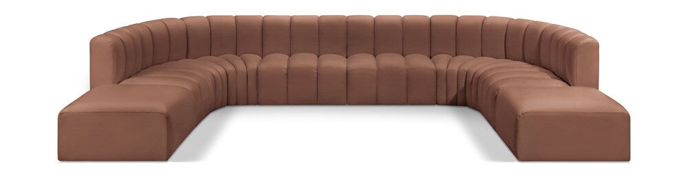 Meridian Furniture - Arc Cognac Vegan Leather Modular Sofa - 10Pc - 101Cognac-S10A veiw 1