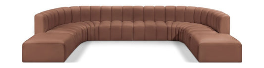 Meridian Furniture - Arc Cognac Vegan Leather Modular Sofa - 10Pc - 101Cognac-S10A veiw 1