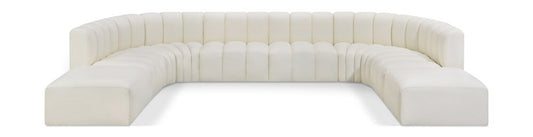 Meridian Furniture - Arc Cream Vegan Leather Modular Sofa - 10Pc - 101Cream-S10A veiw 1