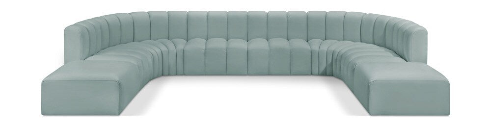 Meridian Furniture - Arc Mint Green Vegan Leather Modular Sofa - 10Pc - 101Mint-S10A veiw 1