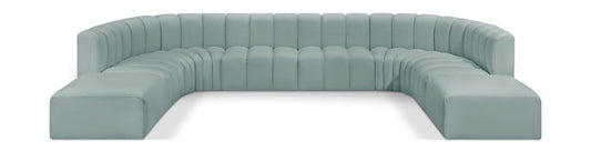 Meridian Furniture - Arc Mint Green Vegan Leather Modular Sofa - 10Pc - 101Mint-S10A veiw 1