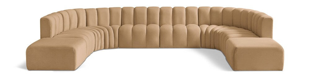 Meridian Furniture - Arc Camel Velvet Modular Sofa - 10Pc - 103Camel-S10A veiw 1