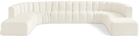 Meridian Furniture - Arc Cream Velvet Modular Sofa - 10Pc - 103Cream-S10A veiw 1