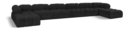 Meridian Furniture - Ames Black Boucle Fabric Modular Sectional - 8Pc - 611Black-Sec8B veiw 1