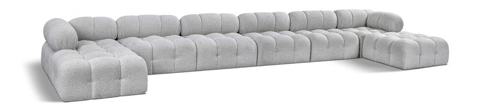 Meridian Furniture - Ames Grey Boucle Fabric Modular Sectional - 8Pc - 611Grey-Sec8B veiw 1