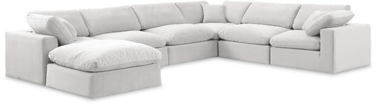 Meridian Furniture - Comfy Cream Velvet Modular Sectional - 7Pc - 189Cream-Sec7A veiw 1