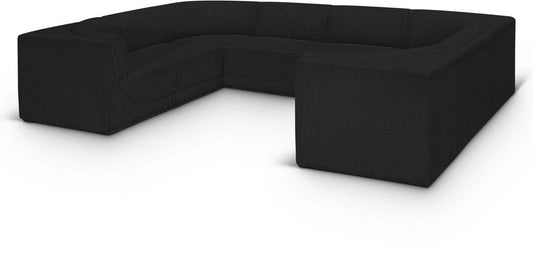 Meridian Furniture - Ollie Black Boucle Fabric Modular Sectional - 8Pc - 118Black-Sec8A veiw 1