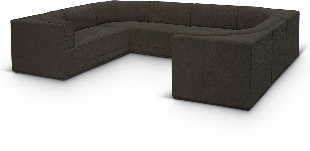 Meridian Furniture - Ollie Brown Boucle Fabric Modular Sectional - 8Pc - 118Brown-Sec8A veiw 1