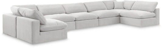 Meridian Furniture - Comfy Cream Velvet Modular Sectional - 7Pc - 189Cream-Sec7B veiw 1