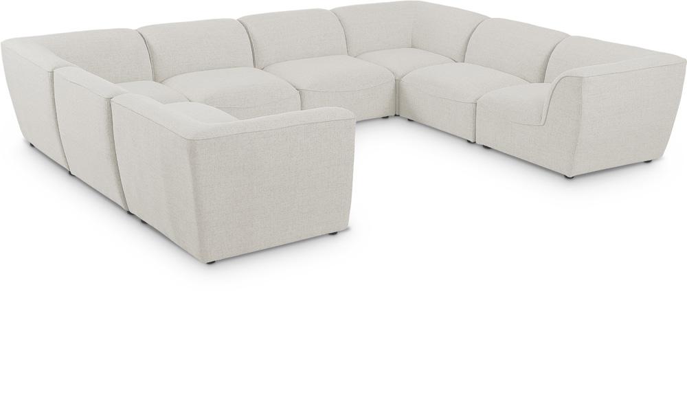 Meridian Furniture - Miramar Cream Durable Linen Textured Modular Sectional - 8Pc - 683Cream-Sec8A veiw 1