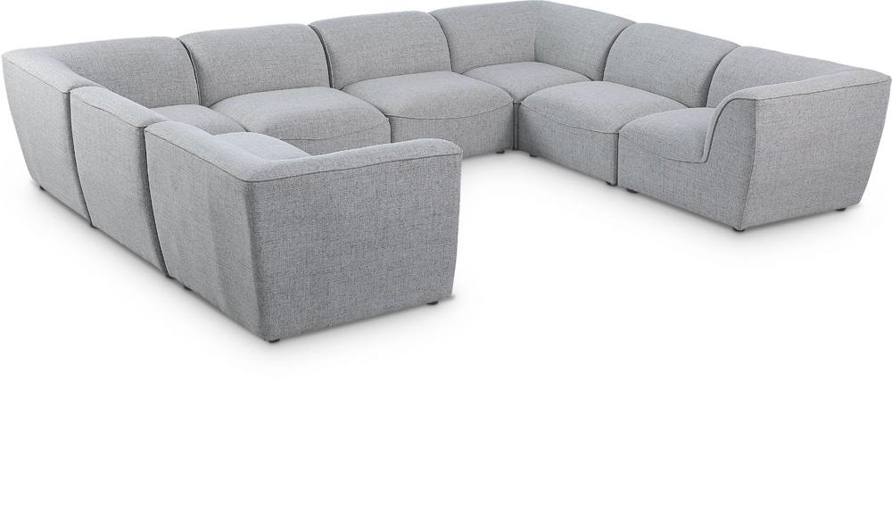 Meridian Furniture - Miramar Grey Durable Linen Textured Modular Sectional - 8Pc - 683Grey-Sec8A veiw 1