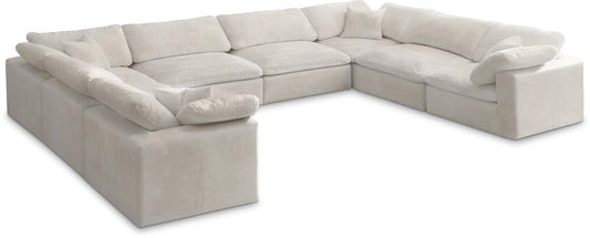 Meridian Furniture - Cozy Cream Velvet Comfort Modular Sectional - 8Pc - 634Cream-Sec8A veiw 1