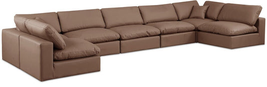 Meridian Furniture - Comfy Brown Vegan Leather Modular Sectional - 7Pc - 188Brown-Sec7B veiw 1