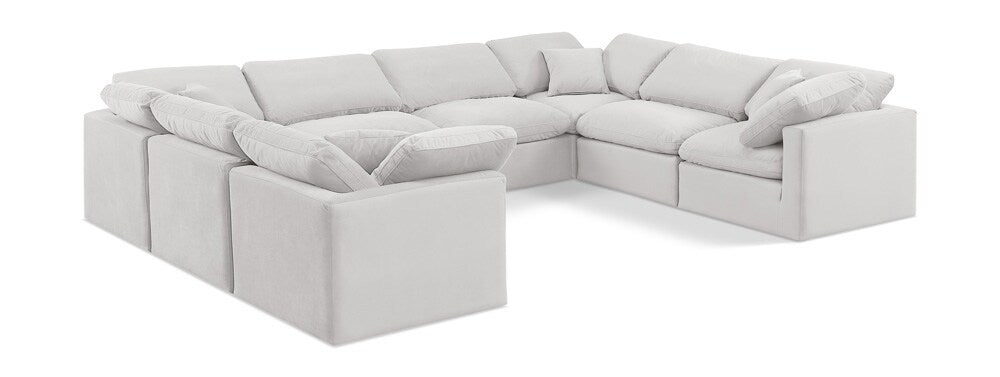 Meridian Furniture - Indulge Cream Velvet Modular Sectional - 8Pc - 147Cream-Sec8A veiw 1