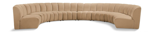 Meridian Furniture - Infinity Camel Velvet 8pc. Modular Sectional - 638Camel-8PC veiw 1